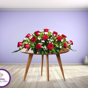 Cubre Ataúd Floral Sencillo con Rosas Rojas - Despedida Final